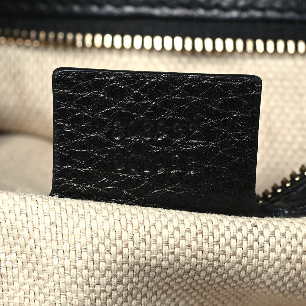 Pebbled Calfskin Medium Soho Chain Shoulder Bag Black wholesalehk.shop