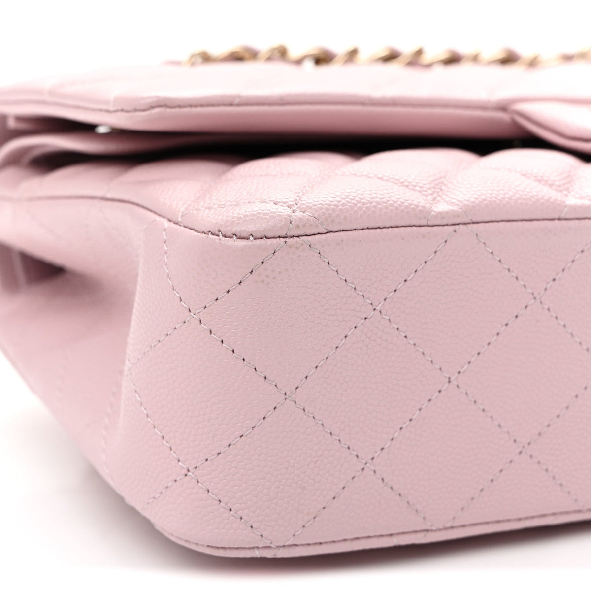 Caviar Quilted Medium Double Flap Light Pink wholesalehk.shop