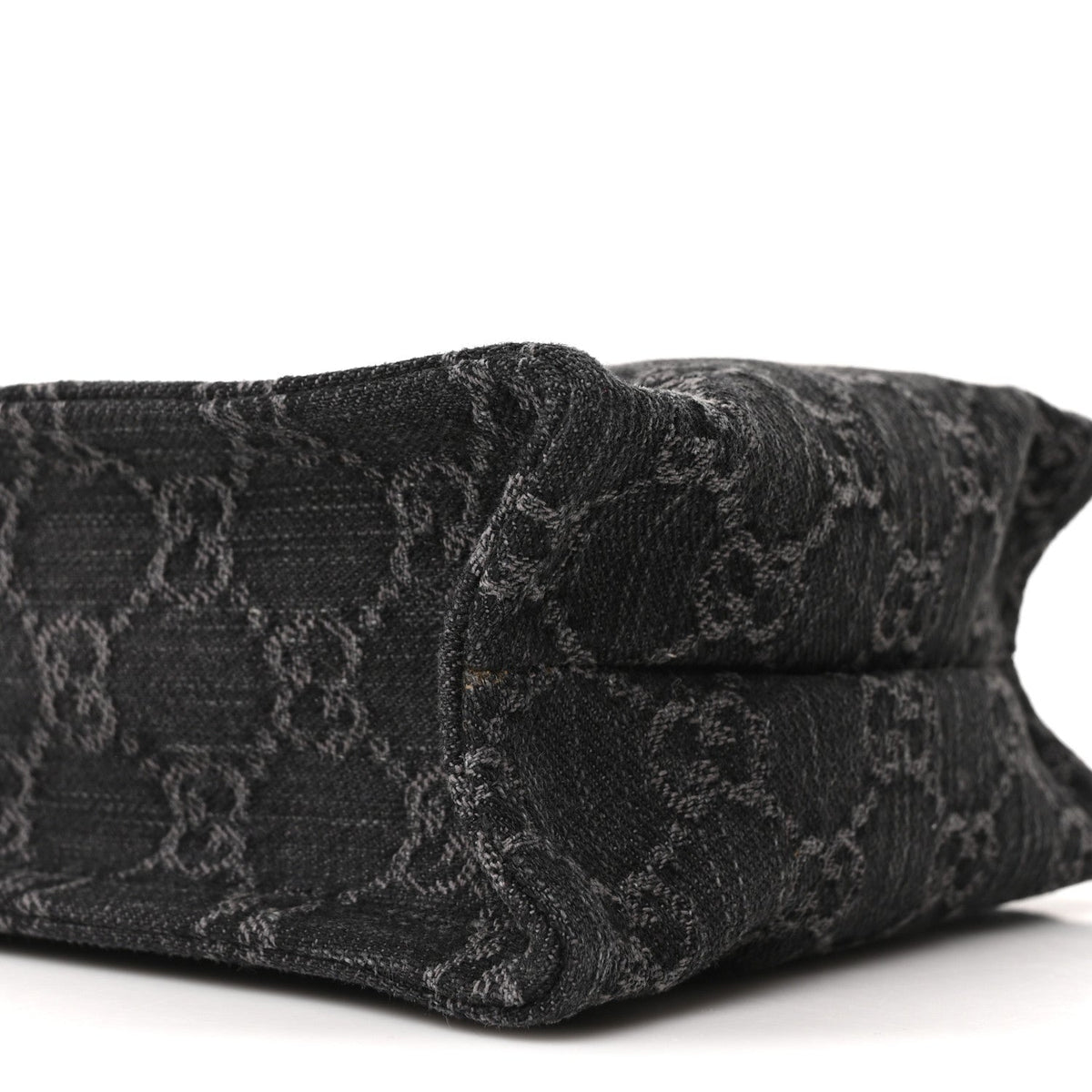 Denim GG Monogram Calfskin Mini Ophidia Tote Bag Black wholesalehk.shop