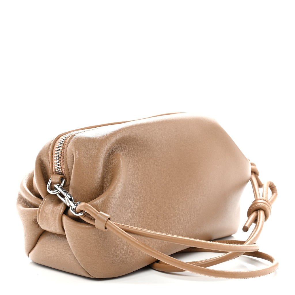 Supple Lambskin Bow Pouch Camel wholesalehk.shop