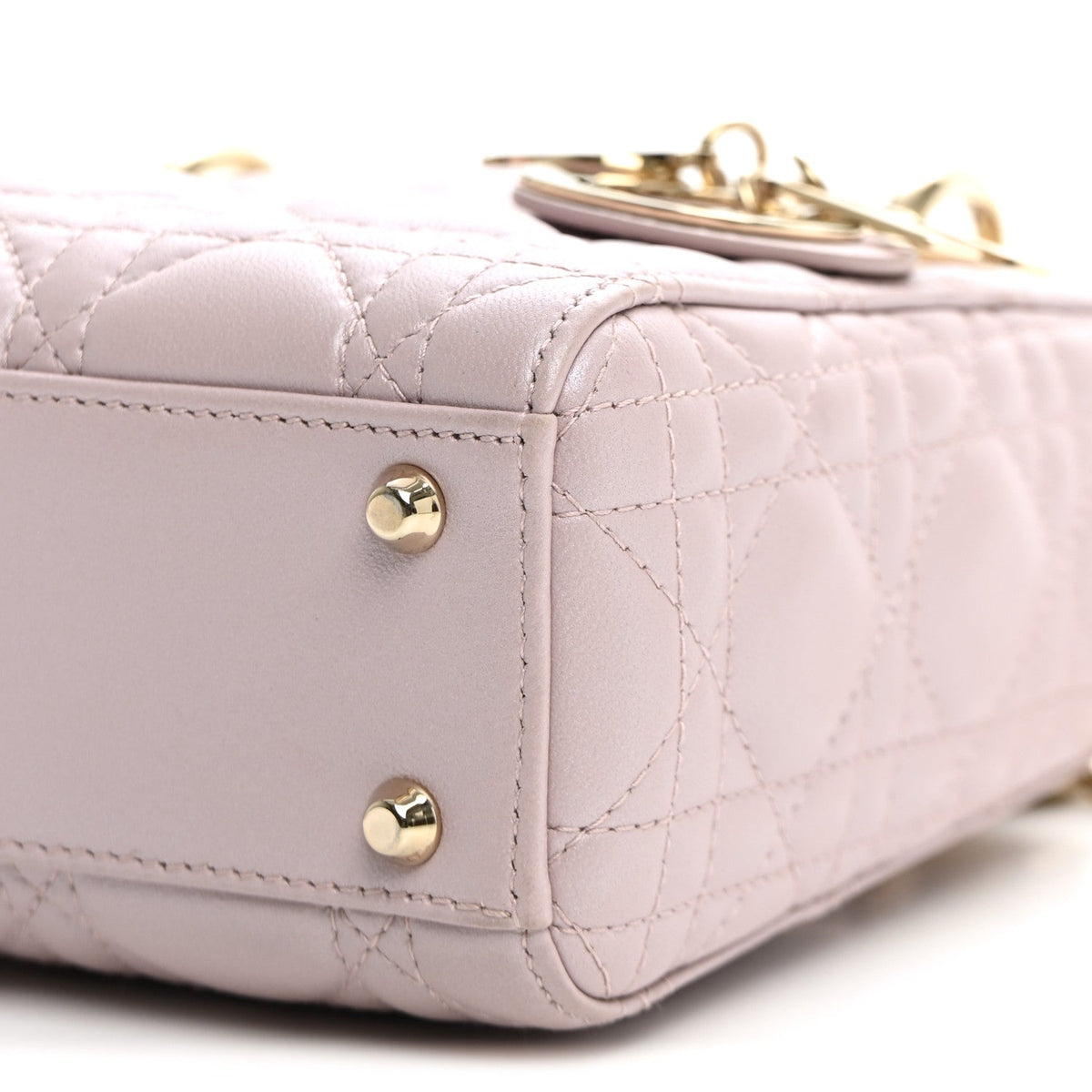 Metallic Lambskin Cannage Mini Lady Dior Lotus wholesalehk.shop