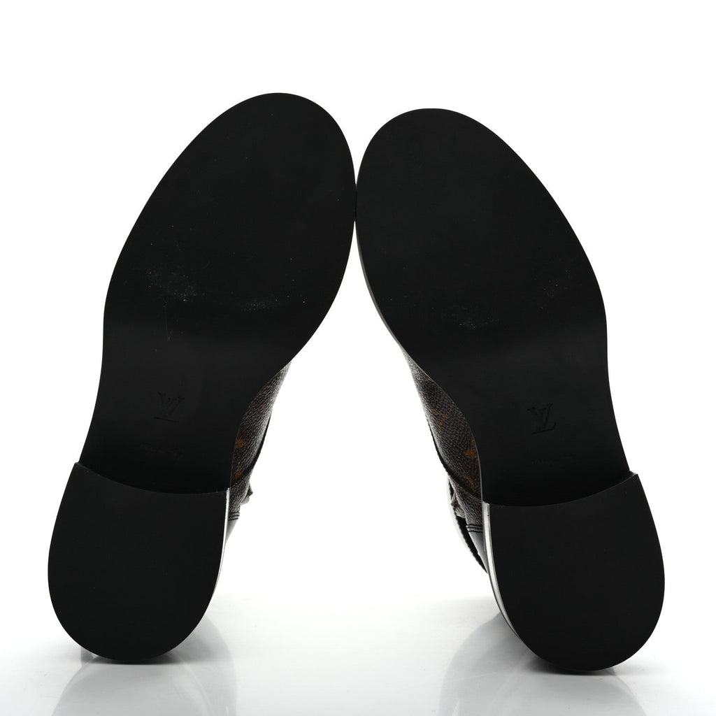 Calfskin Monogram Wonderland Flat Ranger Boots 37 Black £¨ Direct shipment via from wholesalehk.shop
