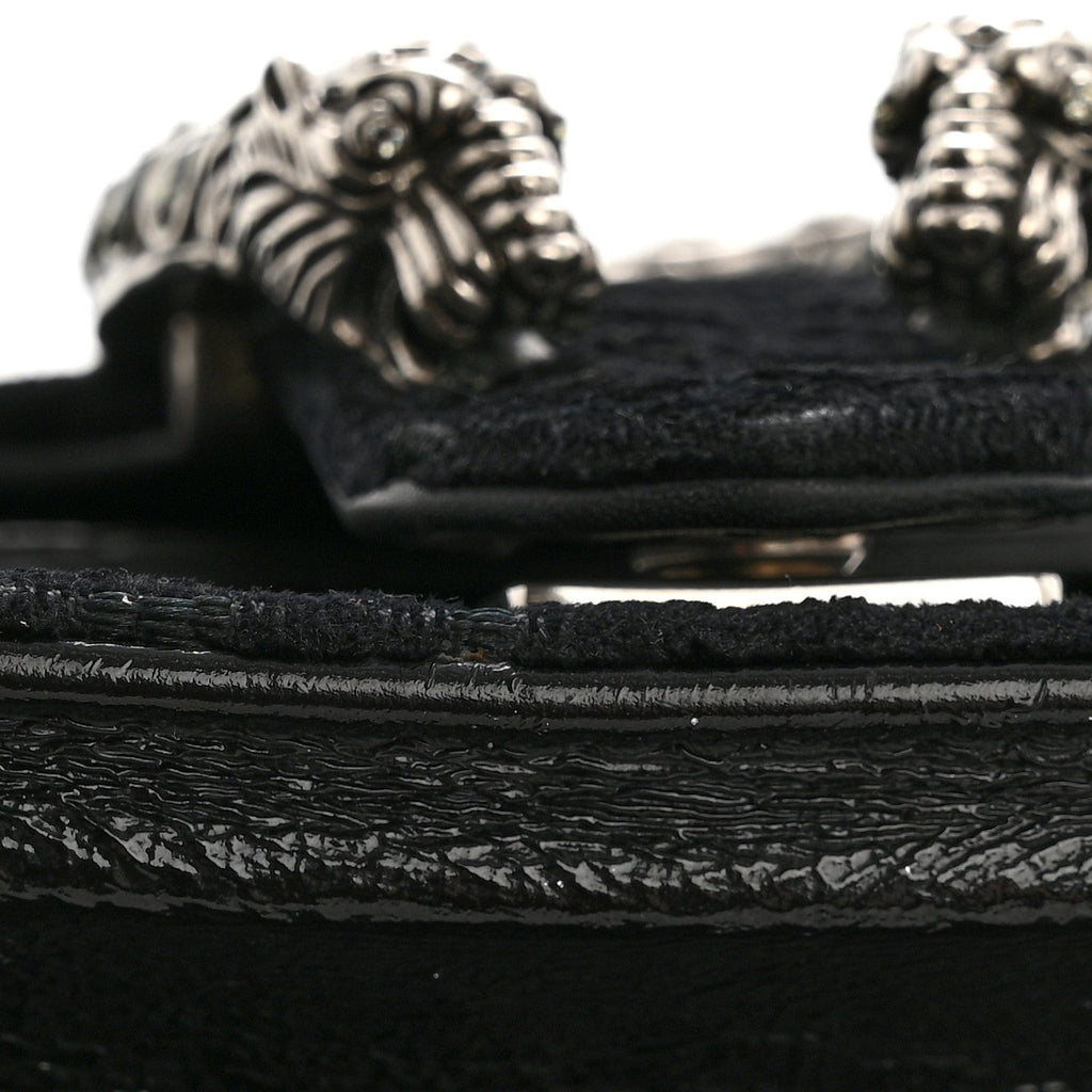 Velvet Skipper Crystal GG Monogram Small Dionysus Shoulder Bag Black Black Diamond wholesalehk.shop