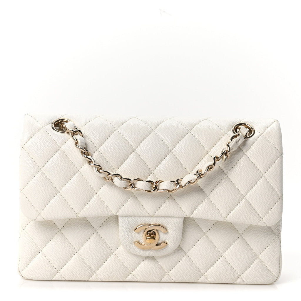 Caviar Quilted Small Double Flap White wholesalehk.shop