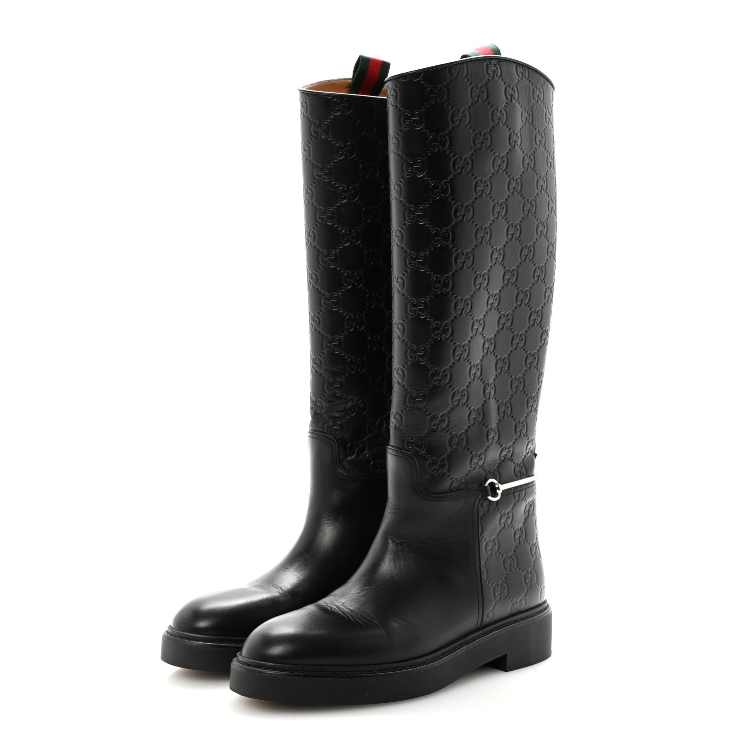 Guccissima Michelangelo Slim Horsebit Riding Boots 37 Black £¨ Direct shipment via from wholesalehk.shop