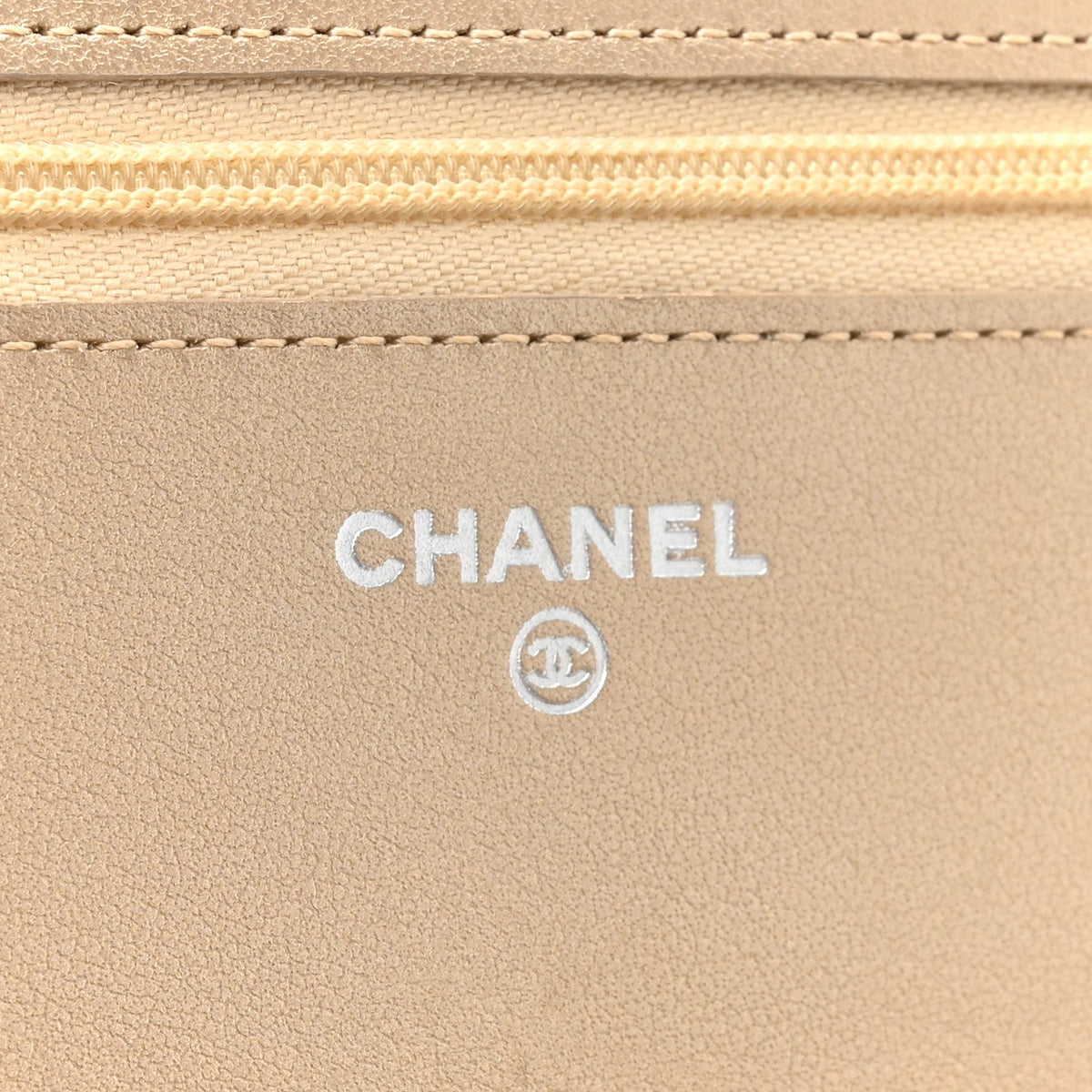 Metallic Lambskin Quilted Wallet On Chain WOC Gold Black wholesalehk.shop