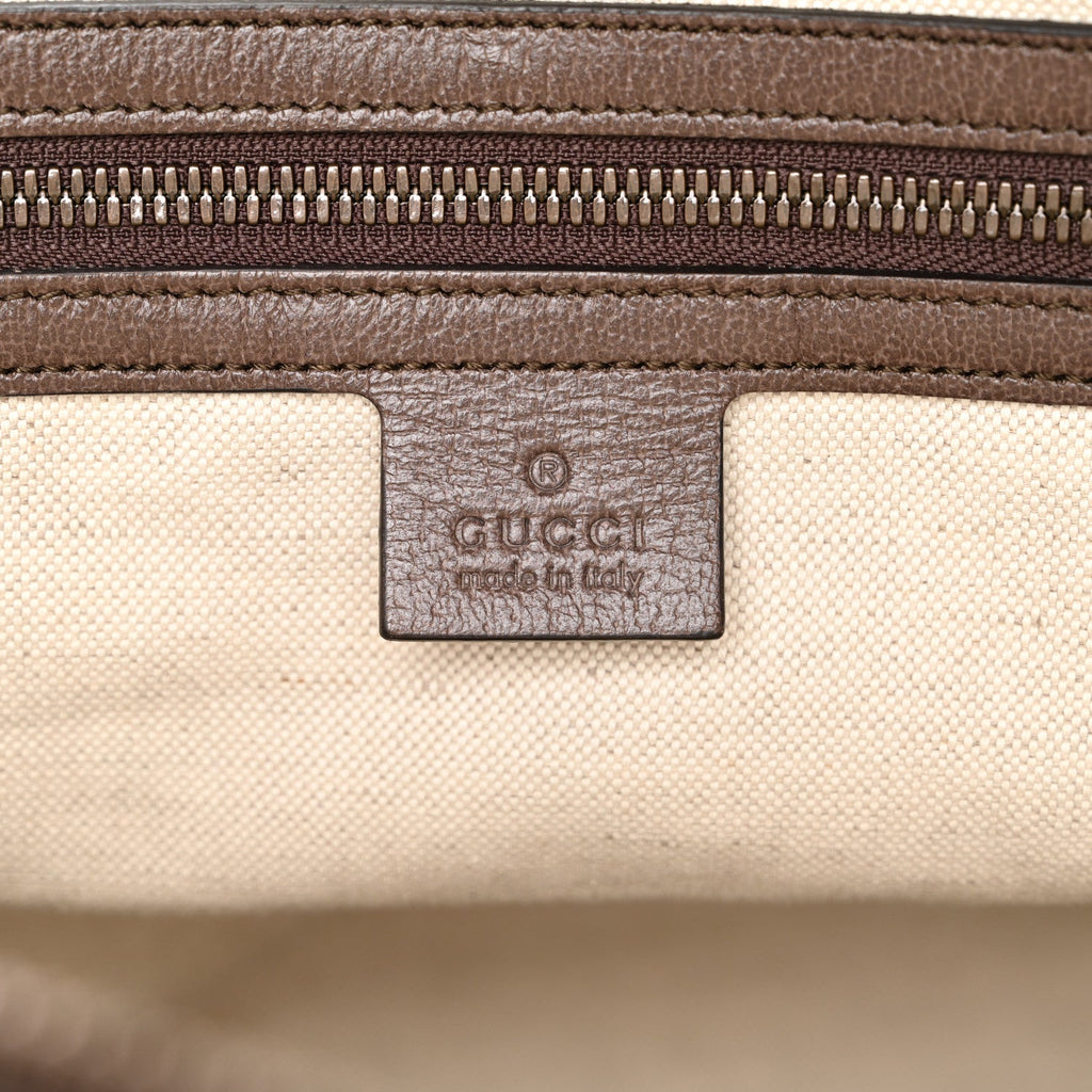 GG Supreme Monogram Textured Dollar Calfskin Web Medium Ophidia Carry-On Duffle Bag Beige Ebony New Acero wholesalehk.shop