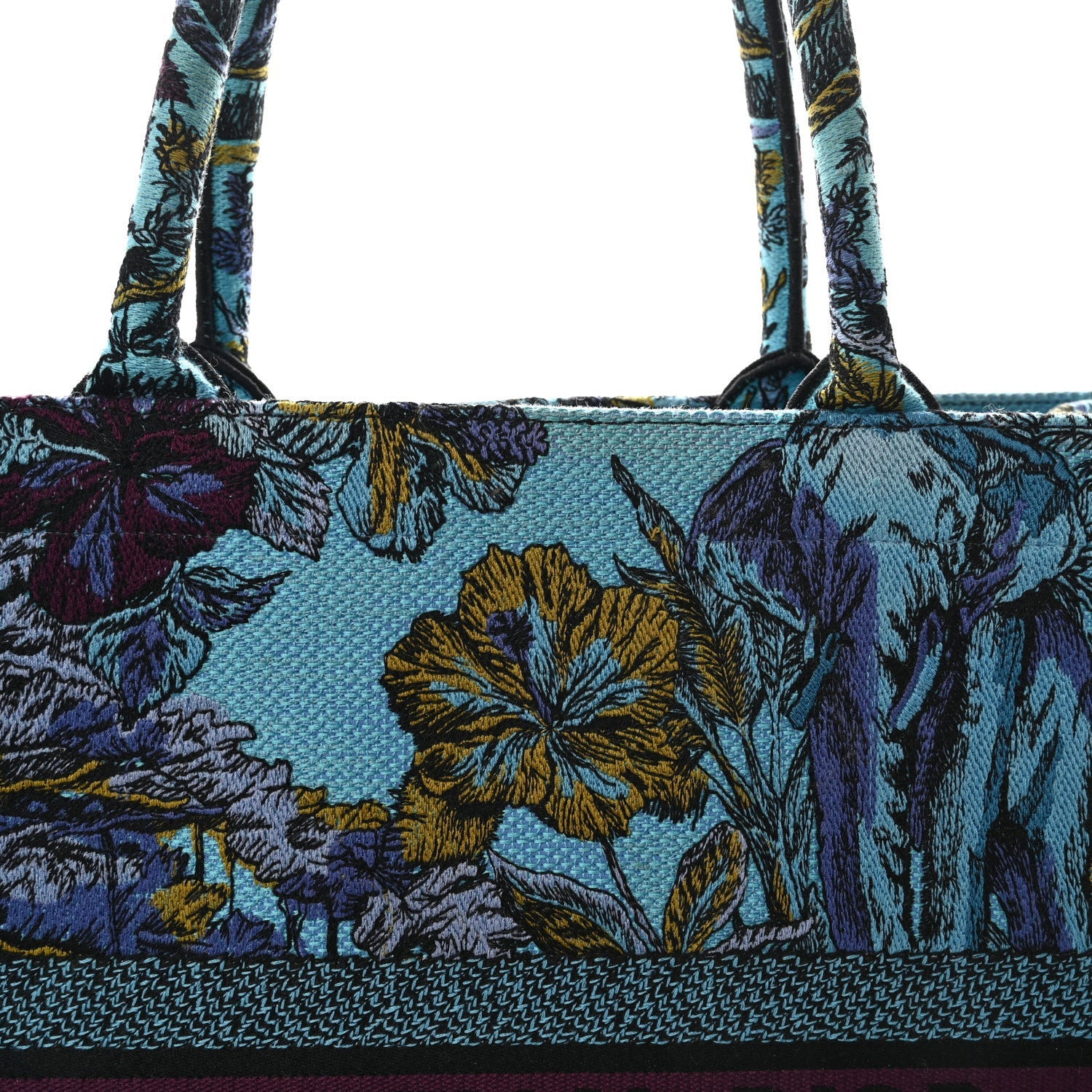 Canvas Embroidered Large Toile de Jouy Voyage Book Tote Celestial Blue £¨ Direct shipment via from wholesalehk.shop
