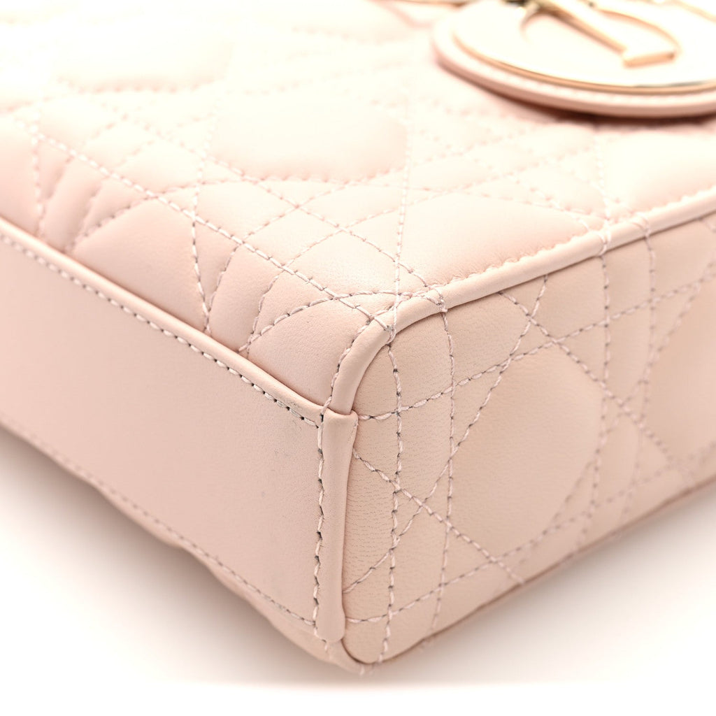 Lambskin Cannage Medium Lady D-Joy Powder Pink wholesalehk.shop