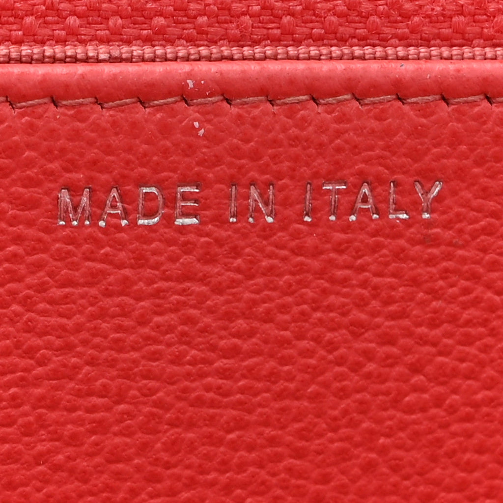 Grained Calfskin Quilted CC Box Wallet On Chain WOC Pink wholesalehk.shop