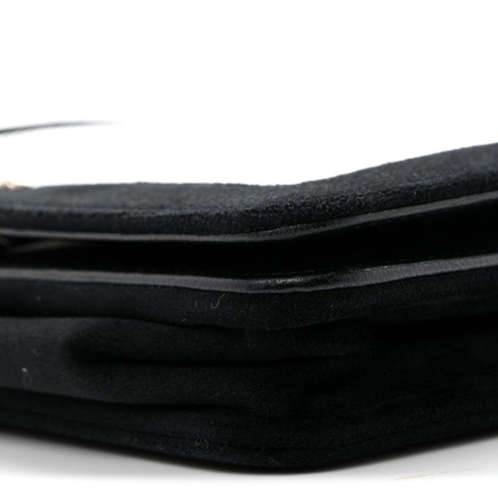 Velvet Mirror Embellished Boy Wallet On Chain WOC Argent wholesalehk.shop