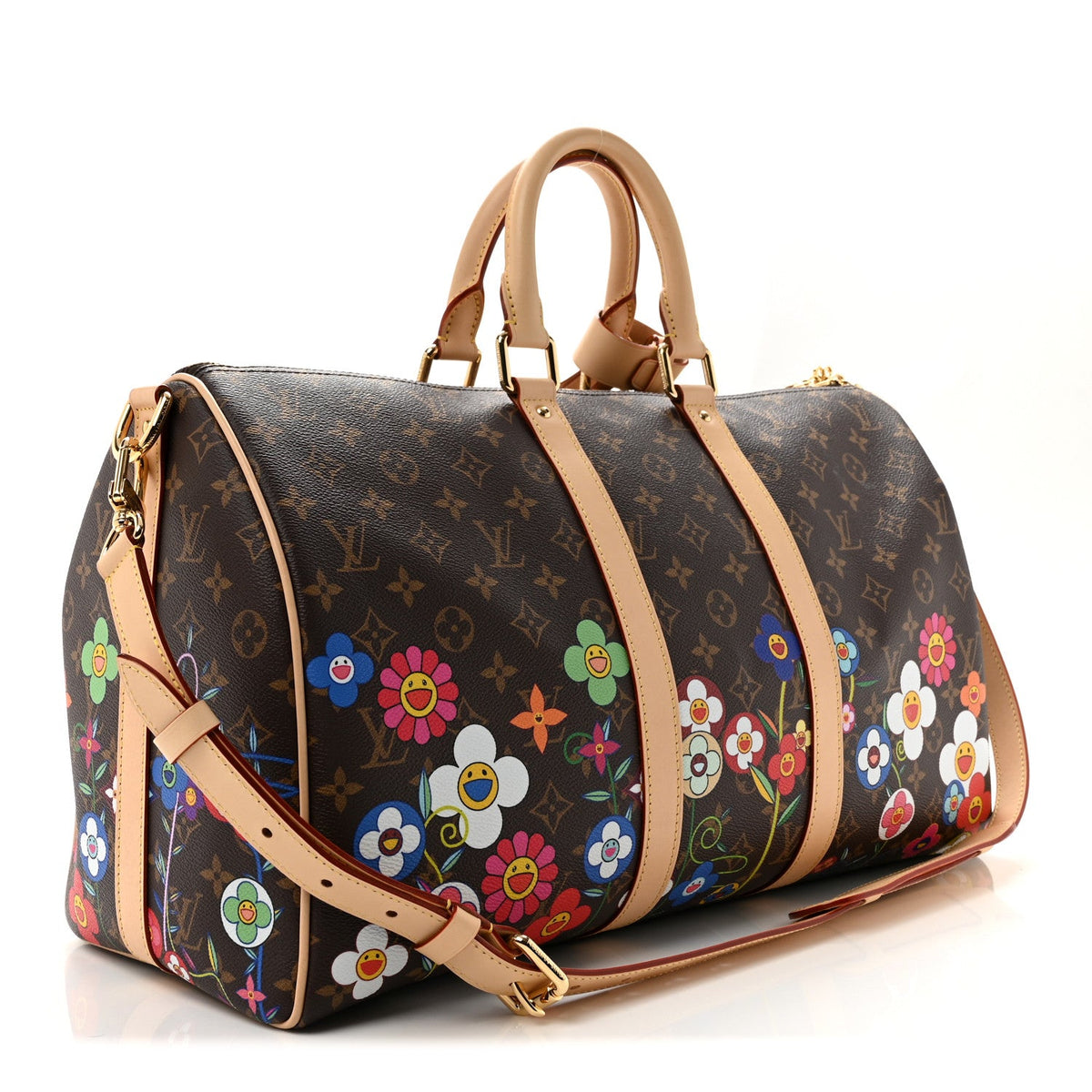 LV X TM Monogram Flowers Keepall Bandouliere 45 wholesalehk.shop