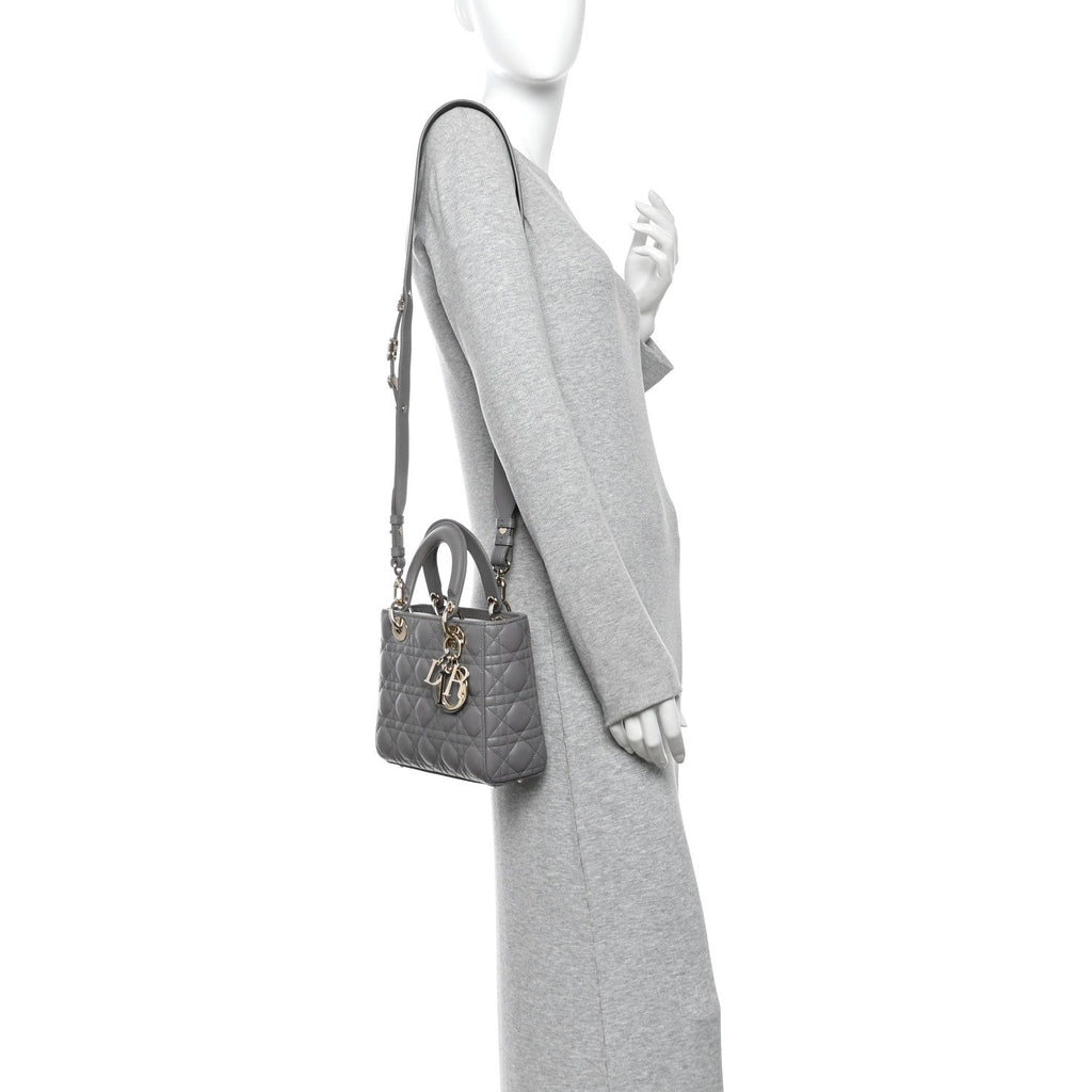 Lambskin Cannage Small My ABCDior Lady Dior Grey wholesalehk.shop