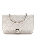 Iridescent Caviar Quilted Golden Class Wallet On Chain WOC White wholesalehk.shop