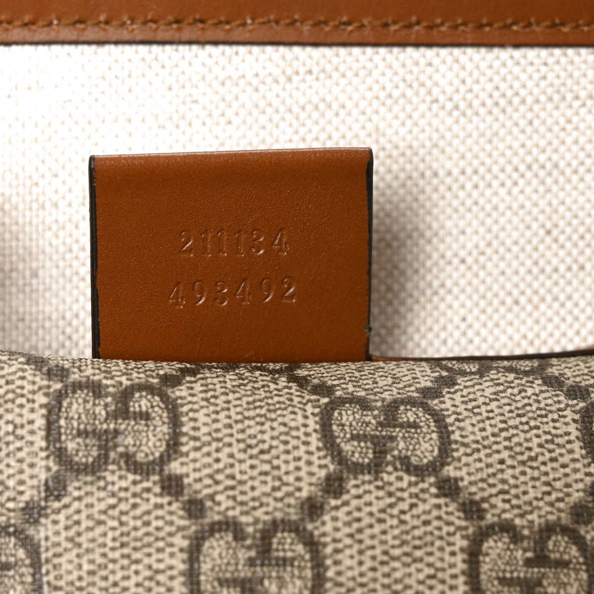 GG Plus Monogram Medium Signature Web Loop Tote Brown wholesalehk.shop