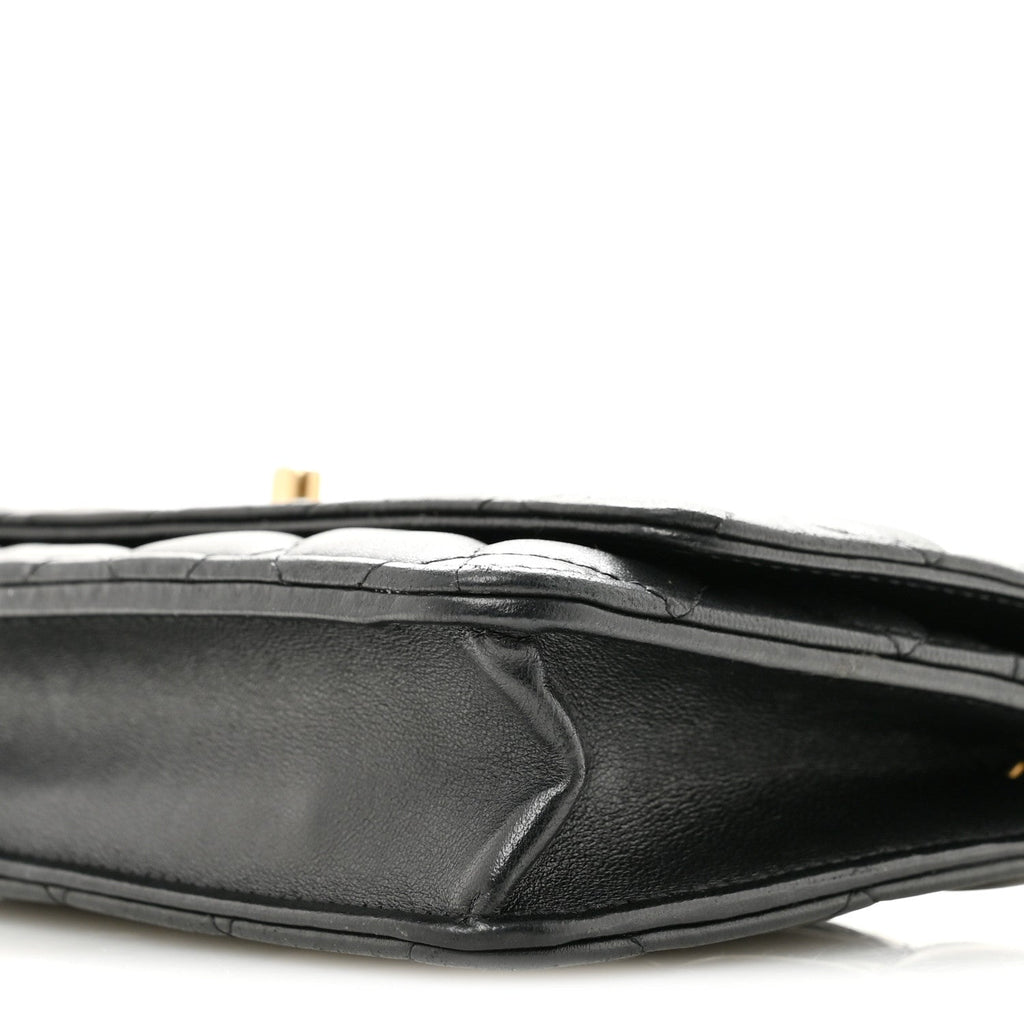 Lambskin Quilted CC Pearl Crush Wallet on Chain WOC Black wholesalehk.shop