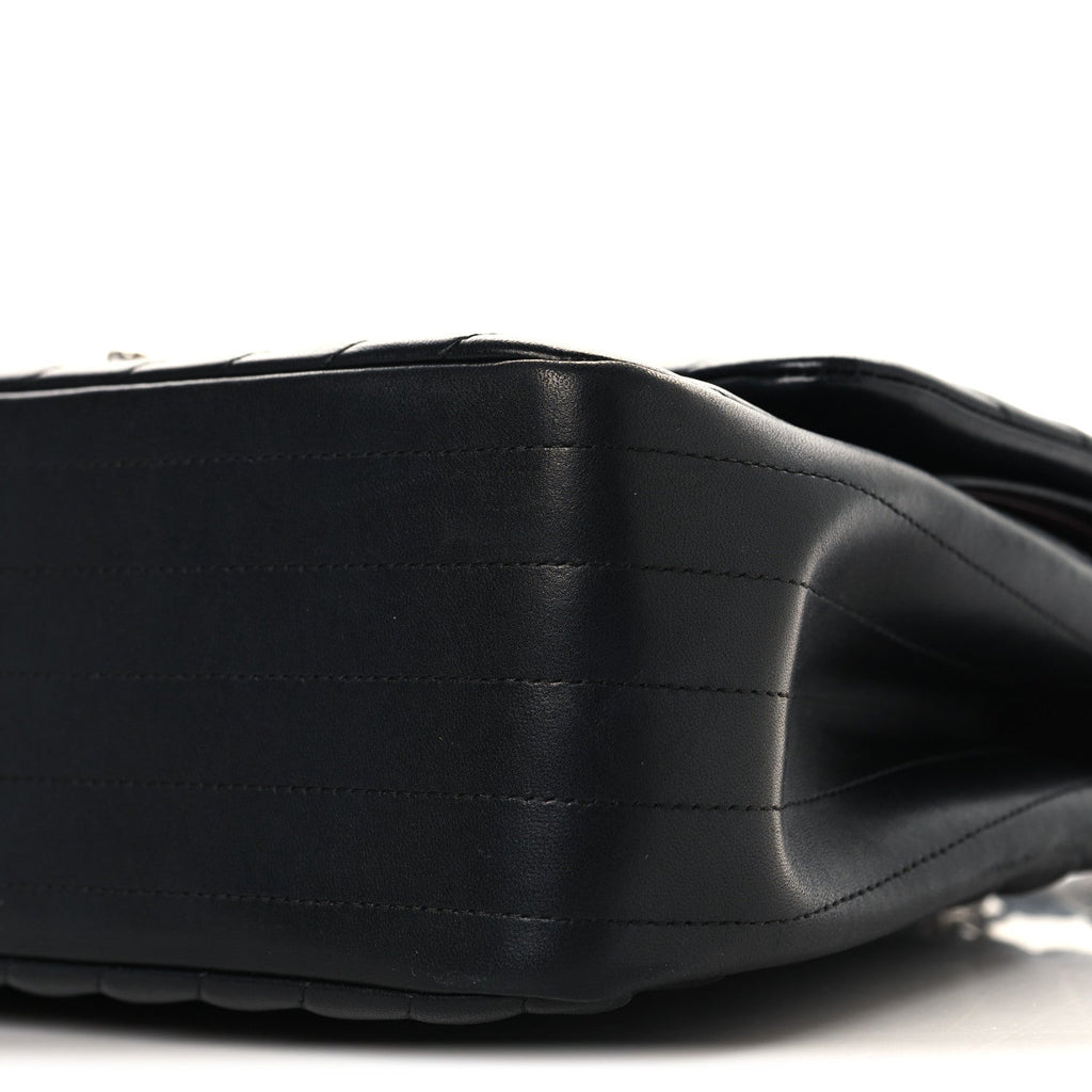 Lambskin Chevron Quilted Jumbo Double Flap Black wholesalehk.shop