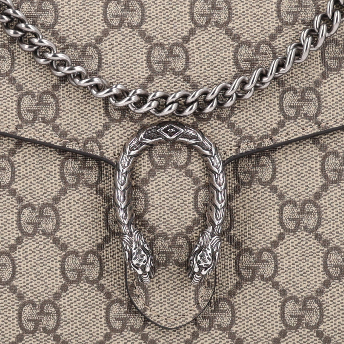 GG Supreme Monogram Mini Dionysus Chain Wallet Beige Vulcanic Red wholesalehk.shop
