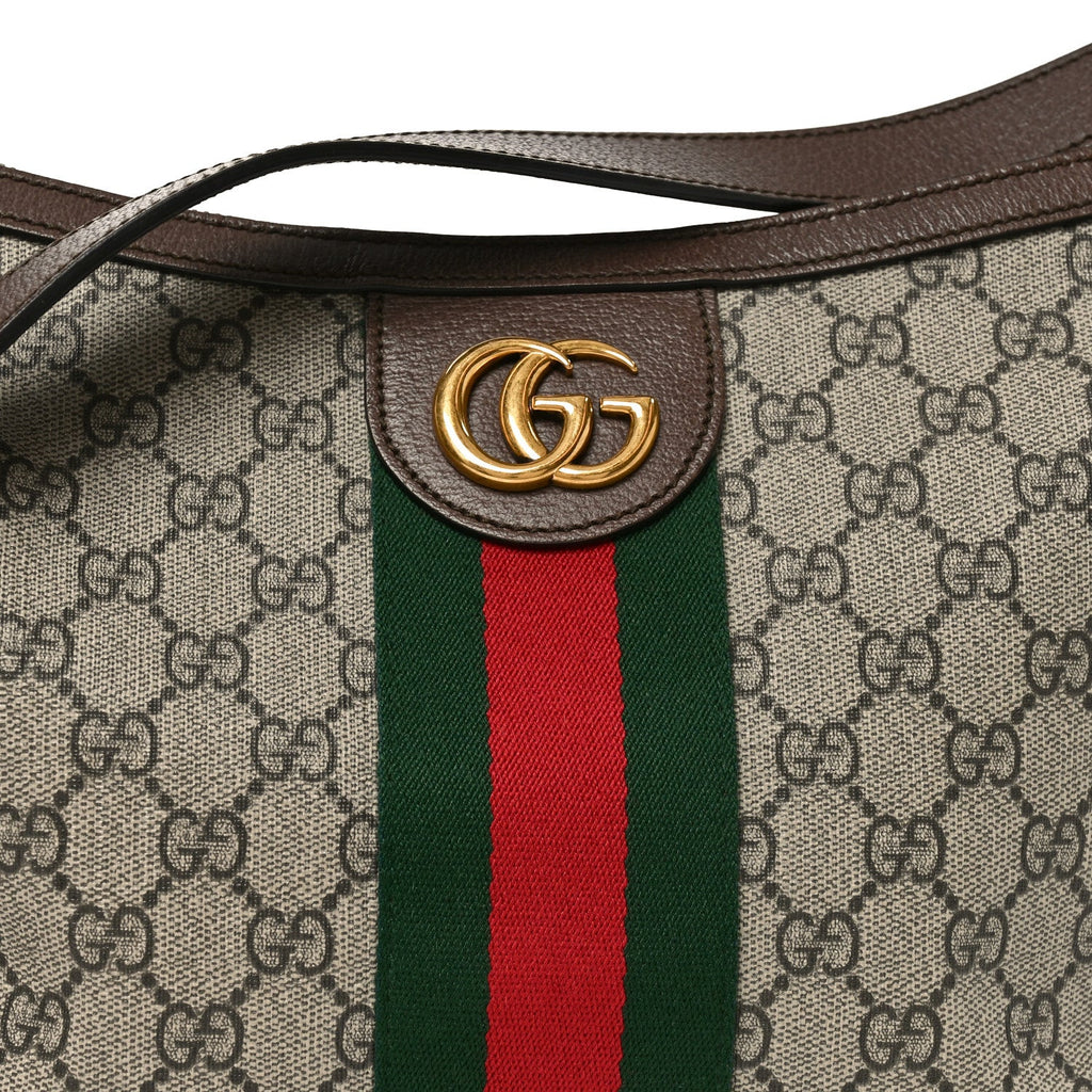 GG Supreme Monogram Web Small Ophidia Half Moon Hobo Brown wholesalehk.shop