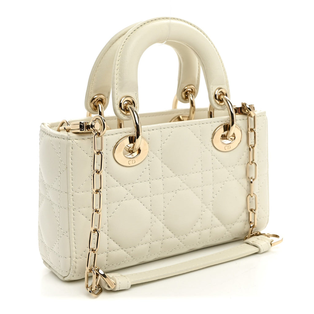 Lambskin Cannage Micro Lady D-Joy Latte wholesalehk.shop