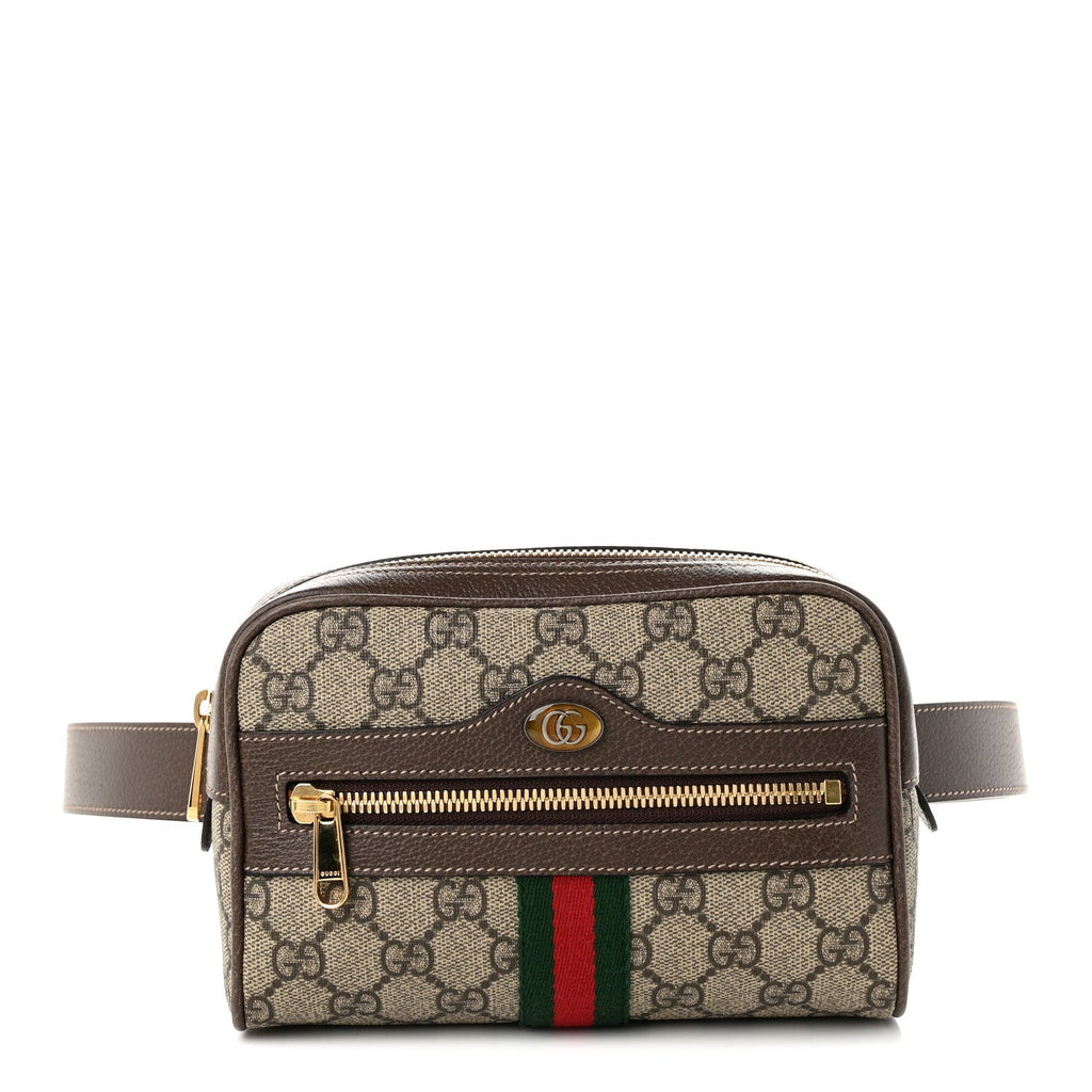 GG Supreme Monogram Web Small Ophidia Belt Bag 85 34 Dark Brown wholesalehk.shop