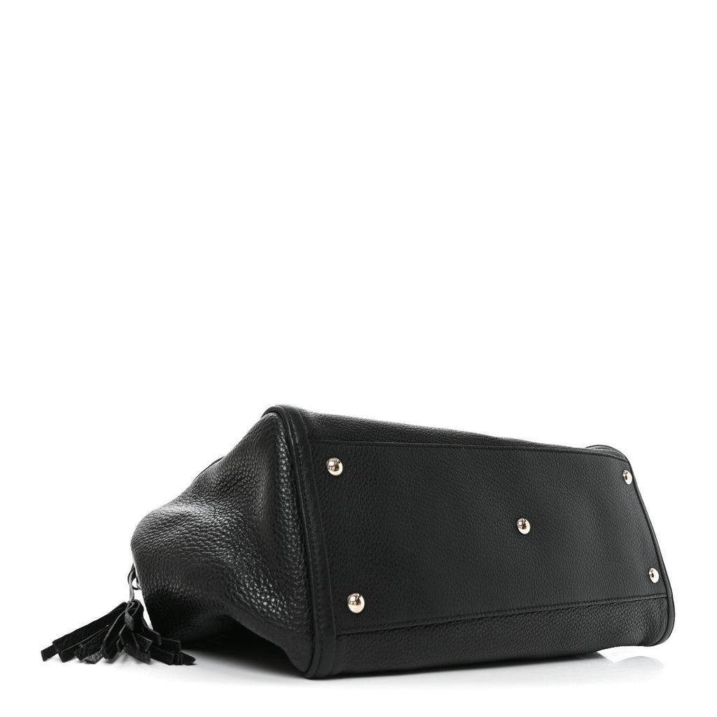 Pebbled Calfskin Medium Soho Shoulder Bag Black wholesalehk.shop