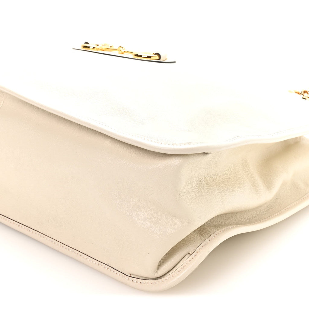 New Sakai Calfskin Lux Large Horsebit 1955 Tote Bag Mystic White wholesalehk.shop