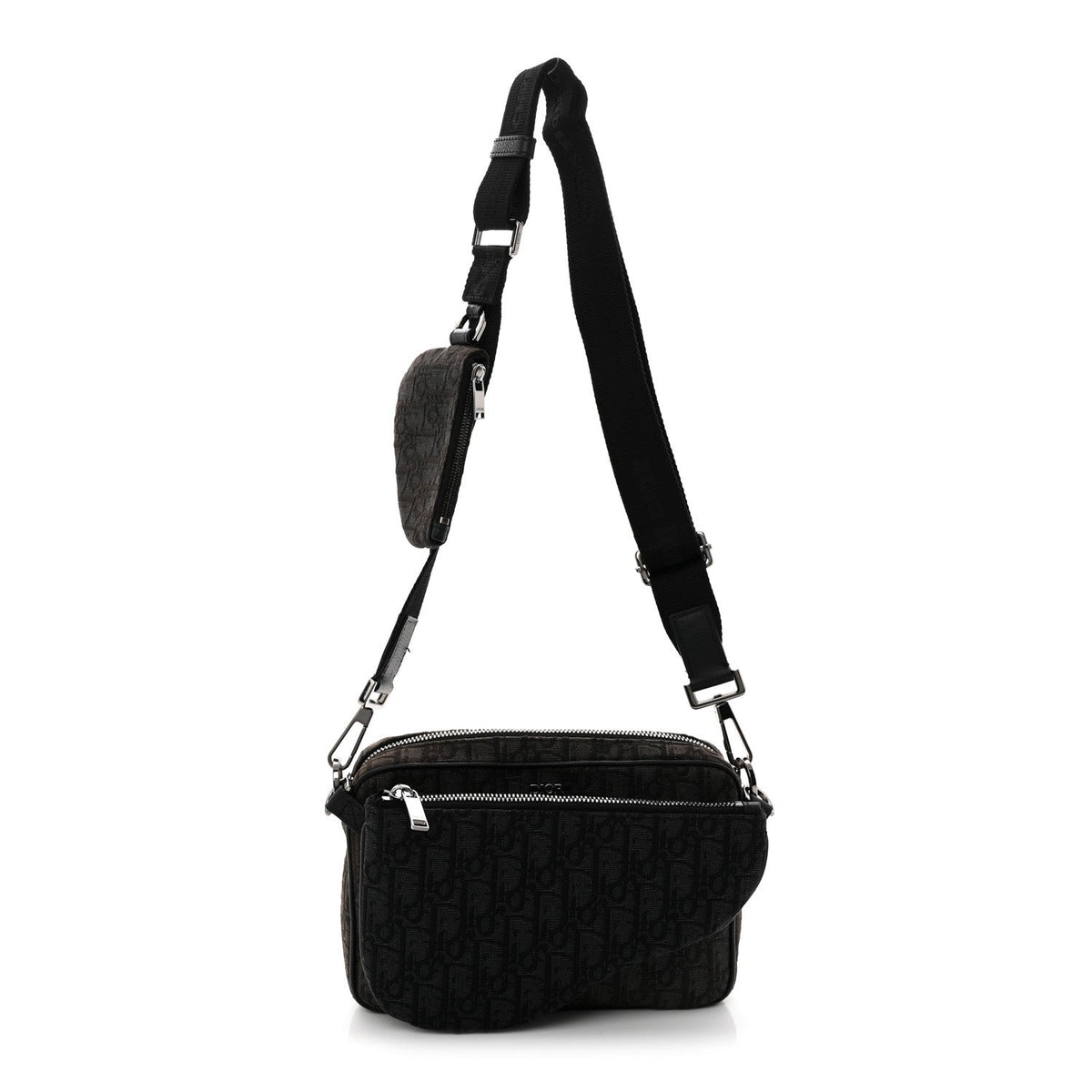 Oblique Saddle Triple Pouch Black wholesalehk.shop
