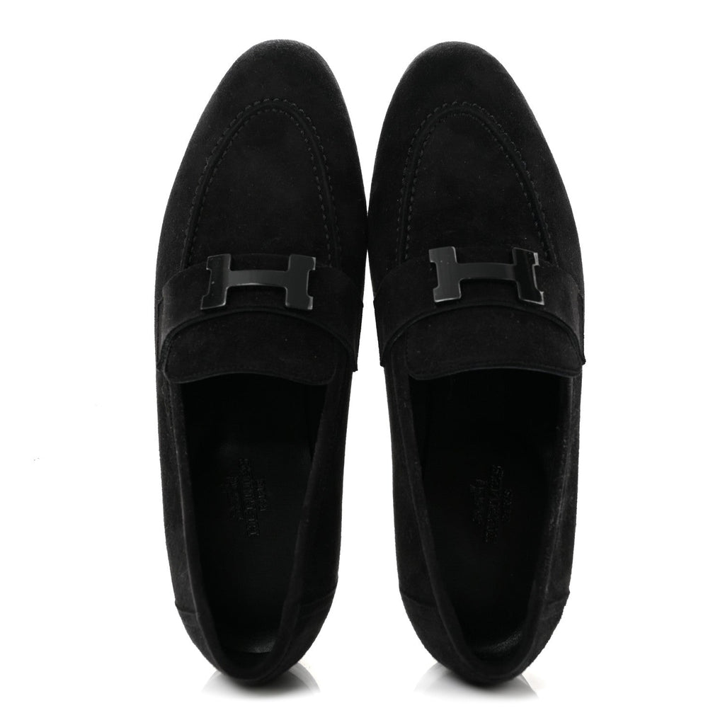 Suede Goatskin Paris Loafers 36 Black wholesalehk.shop