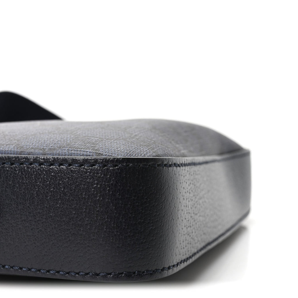 GG Supreme Monogram Textured Dollar Calfskin Web Ophidia Wristlet Shoulder Bag Black Blue wholesalehk.shop