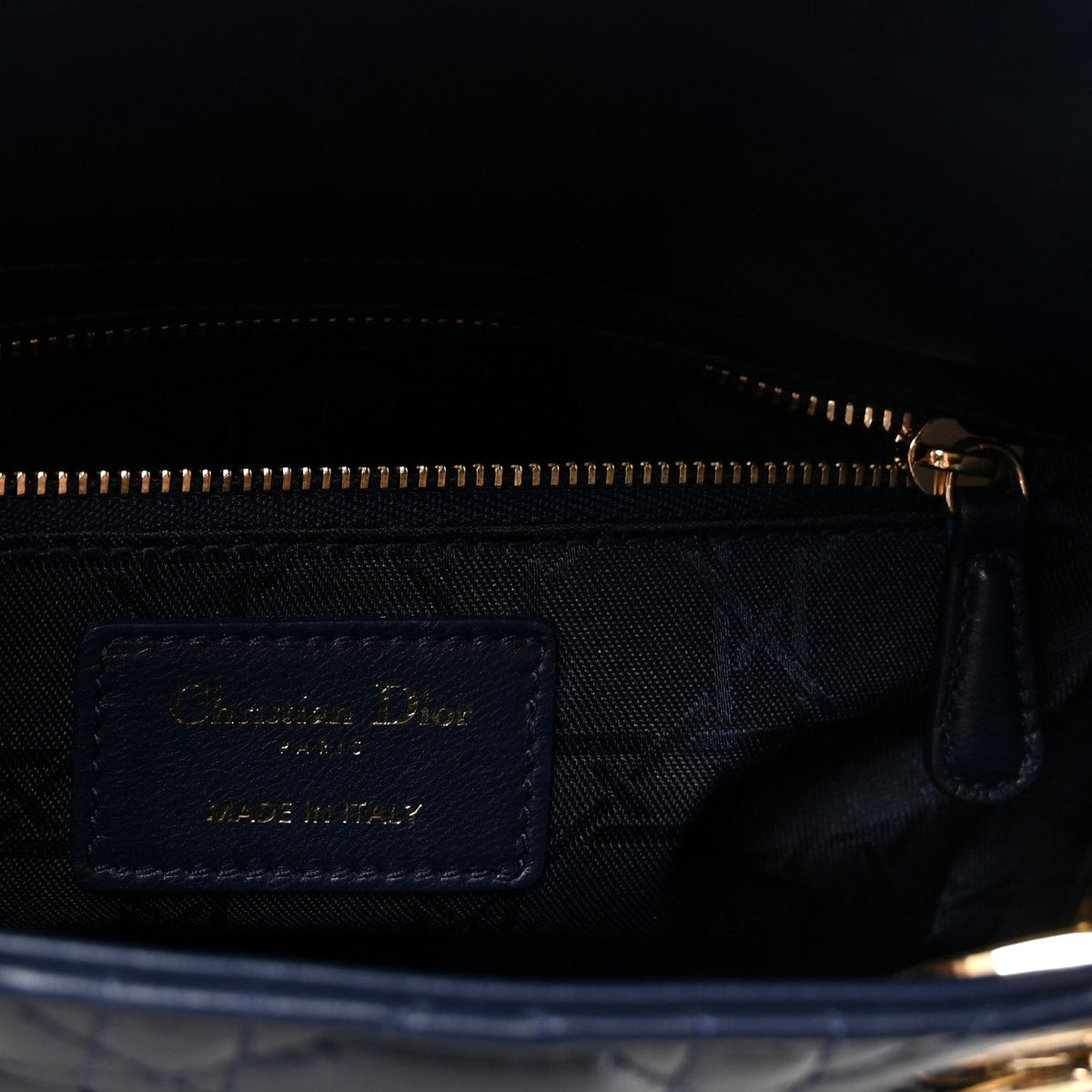 Lambskin Cannage Small Lucky Badges My Lady Dior Navy wholesalehk.shop