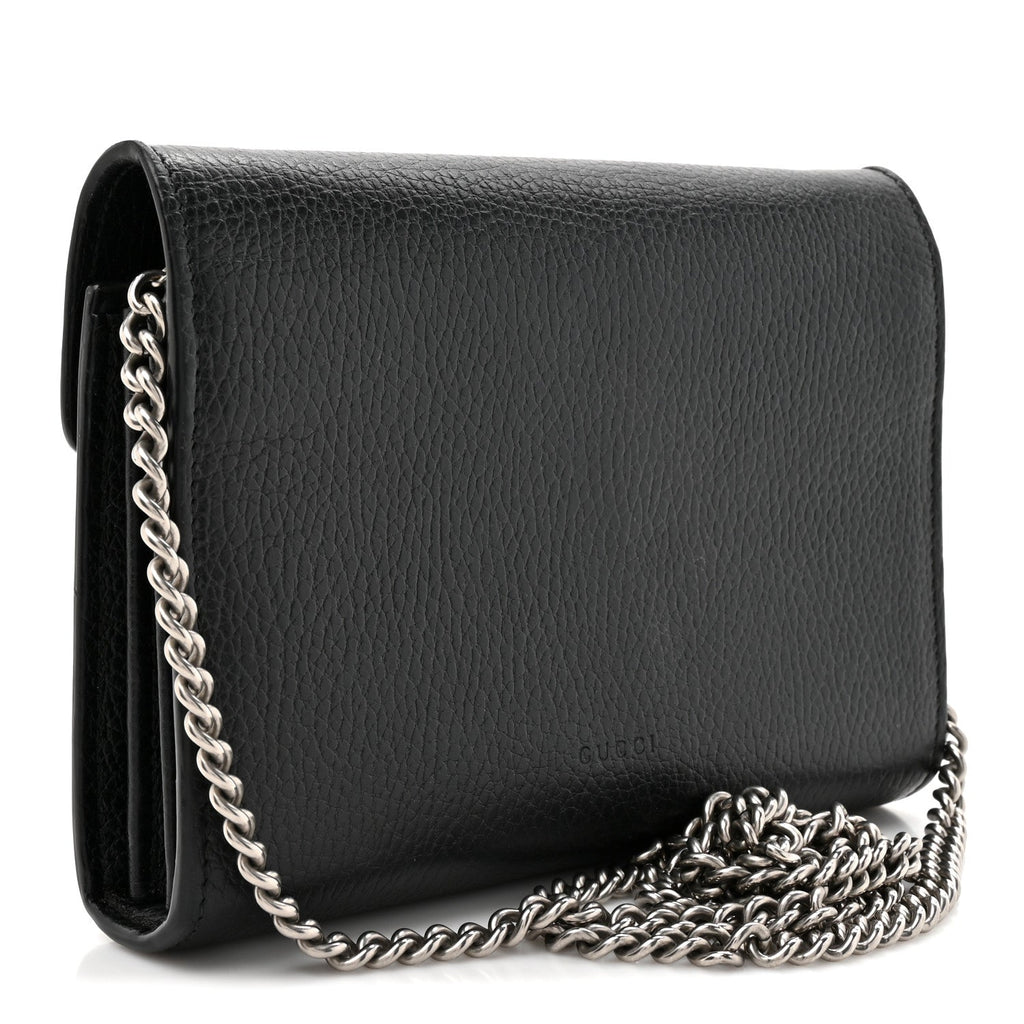 Calfskin Mini Dionysus Chain Wallet Black wholesalehk.shop