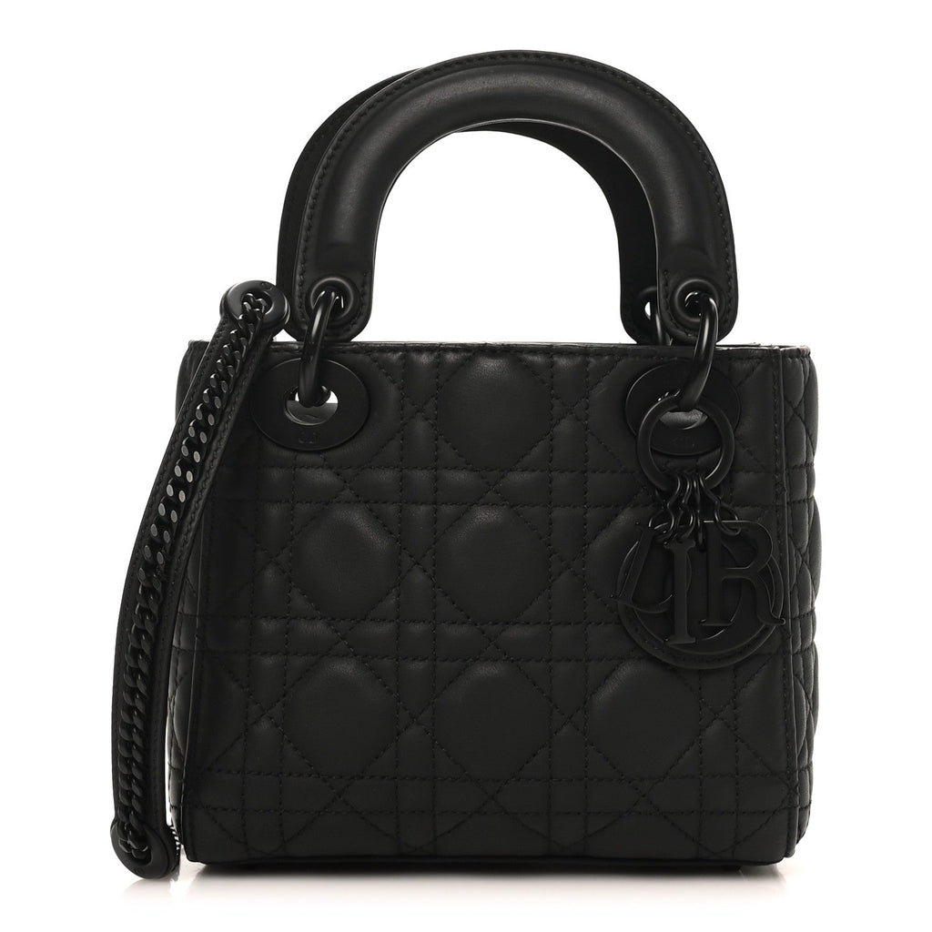 Ultra Matte Calfskin Cannage Mini Lady Dior Black wholesalehk.shop