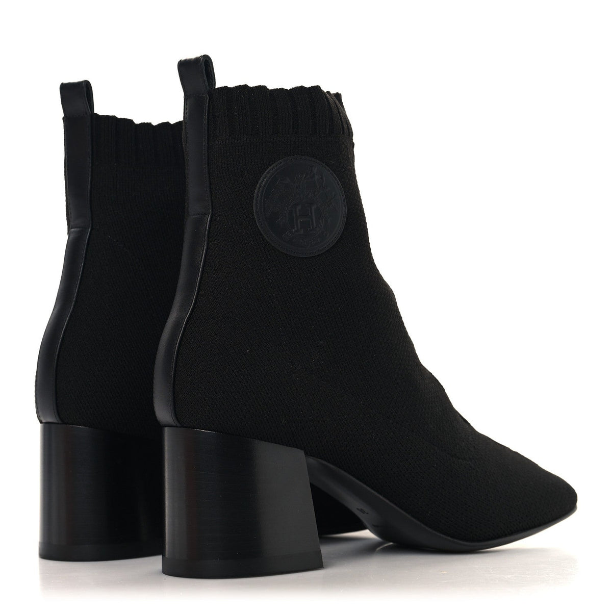 Knit Calfskin Jenna 60 Ankle Boots 36 Black wholesalehk.shop