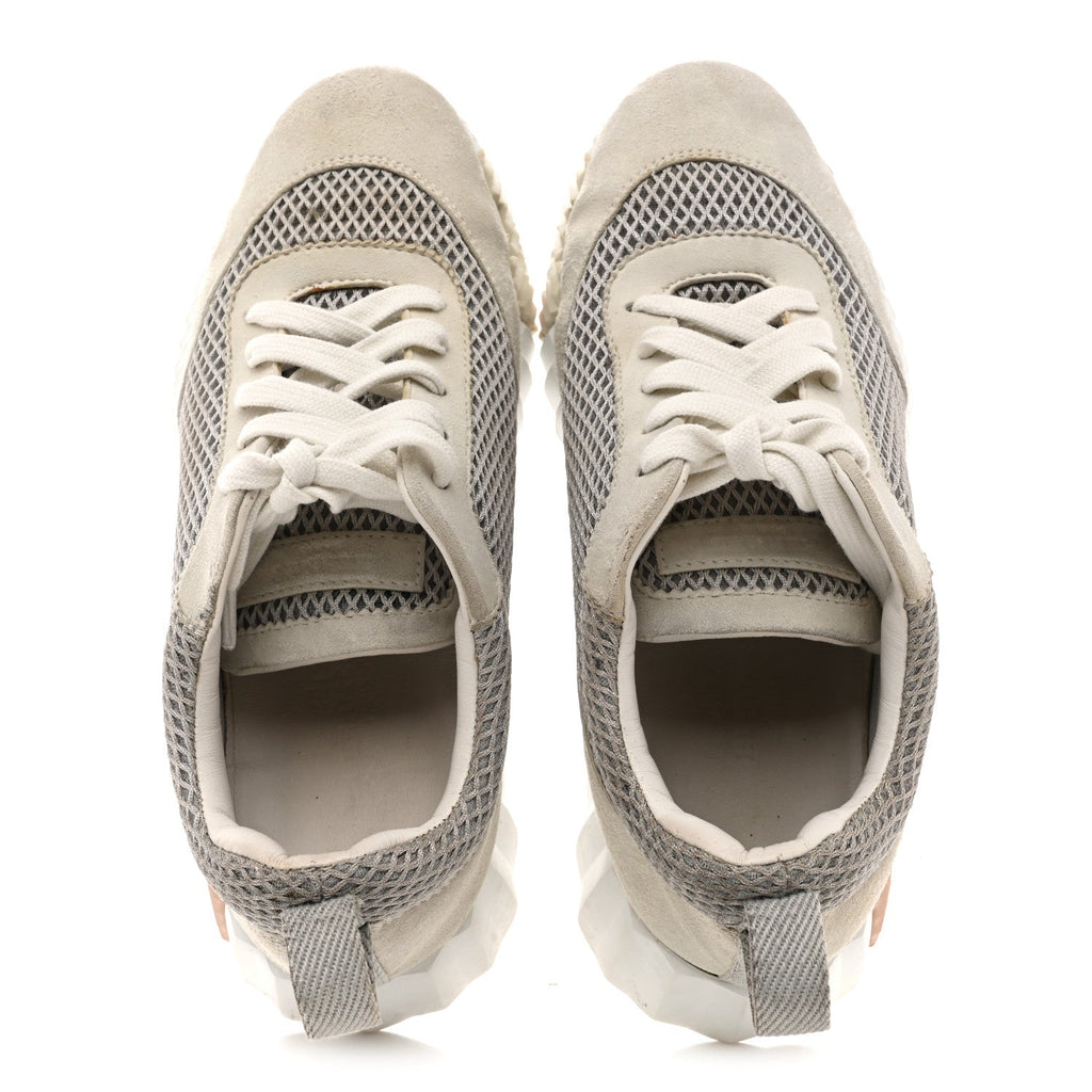 Air Mesh Suede Goatskin Bouncing Sneakers 35 Gris Lulea White wholesalehk.shop