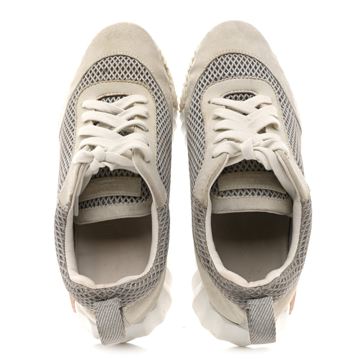 Air Mesh Suede Goatskin Bouncing Sneakers 35 Gris Lulea White wholesalehk.shop