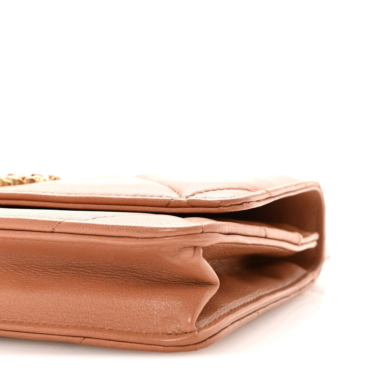 Lambskin Quilted Chanel 19 Wallet On Chain WOC Brown wholesalehk.shop