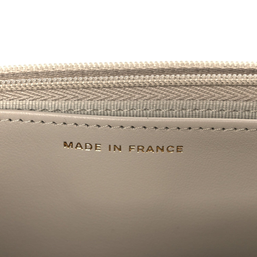 Lambskin Quilted CC Wallet on Chain WOC Light Beige wholesalehk.shop
