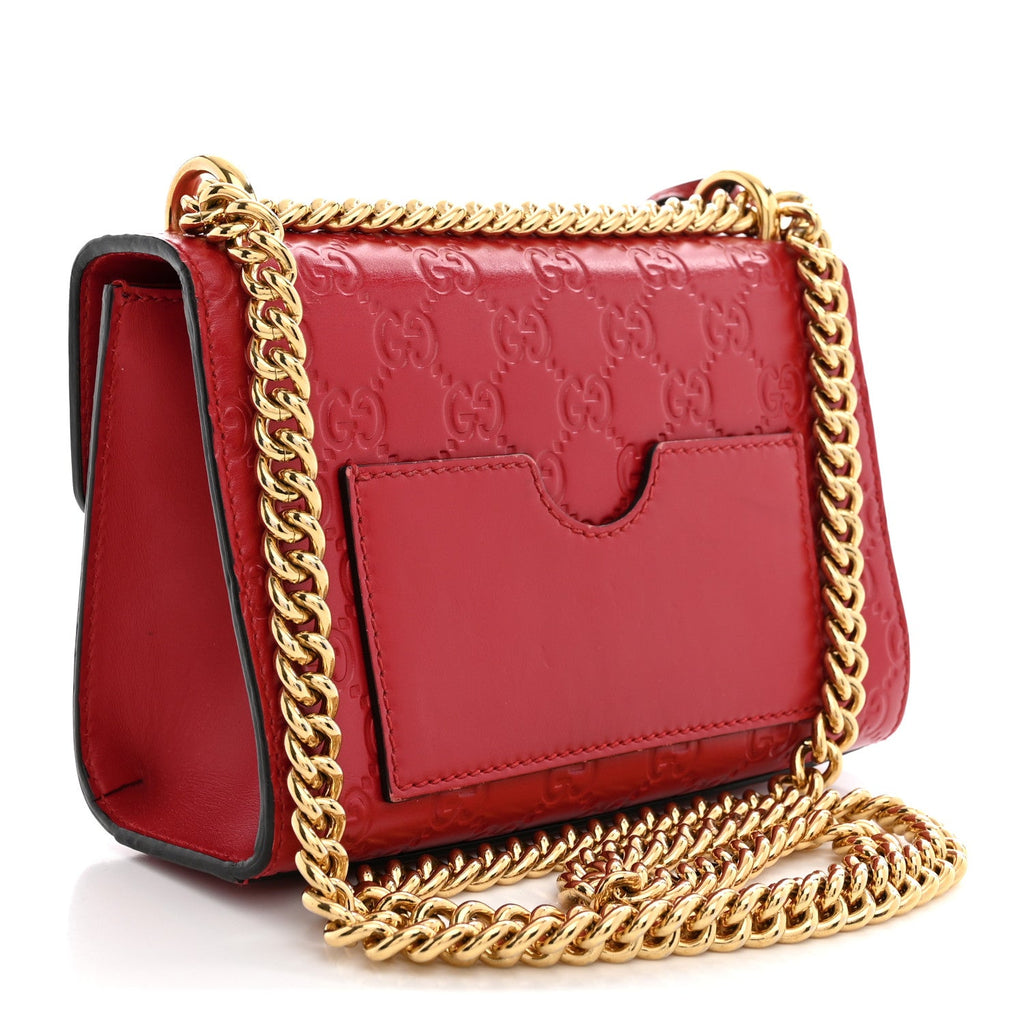 Guccissima Small Padlock Shoulder Bag Hibiscus Red £¨ Direct shipment via from wholesalehk.shop