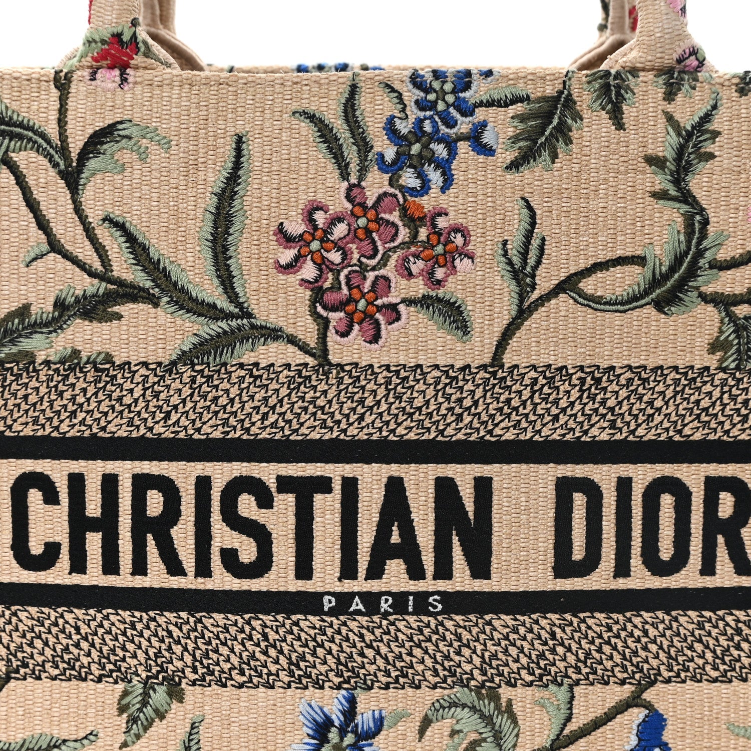 Raffia Embroidered Petites Fleurs Medium Book Tote Natural £¨ Direct shipment via from wholesalehk.shop