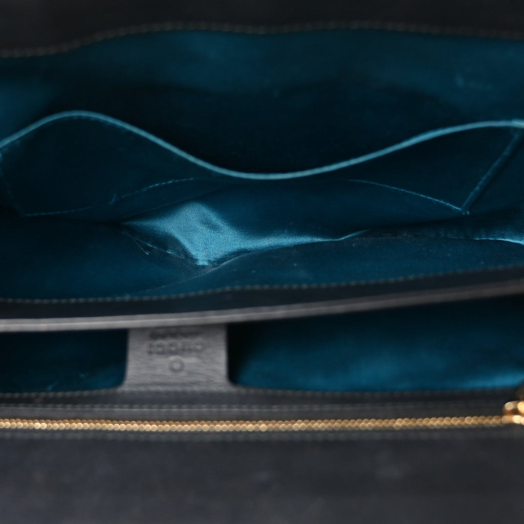 Suede Patent GG Web Medium Ophidia Chain Shoulder Bag Black wholesalehk.shop