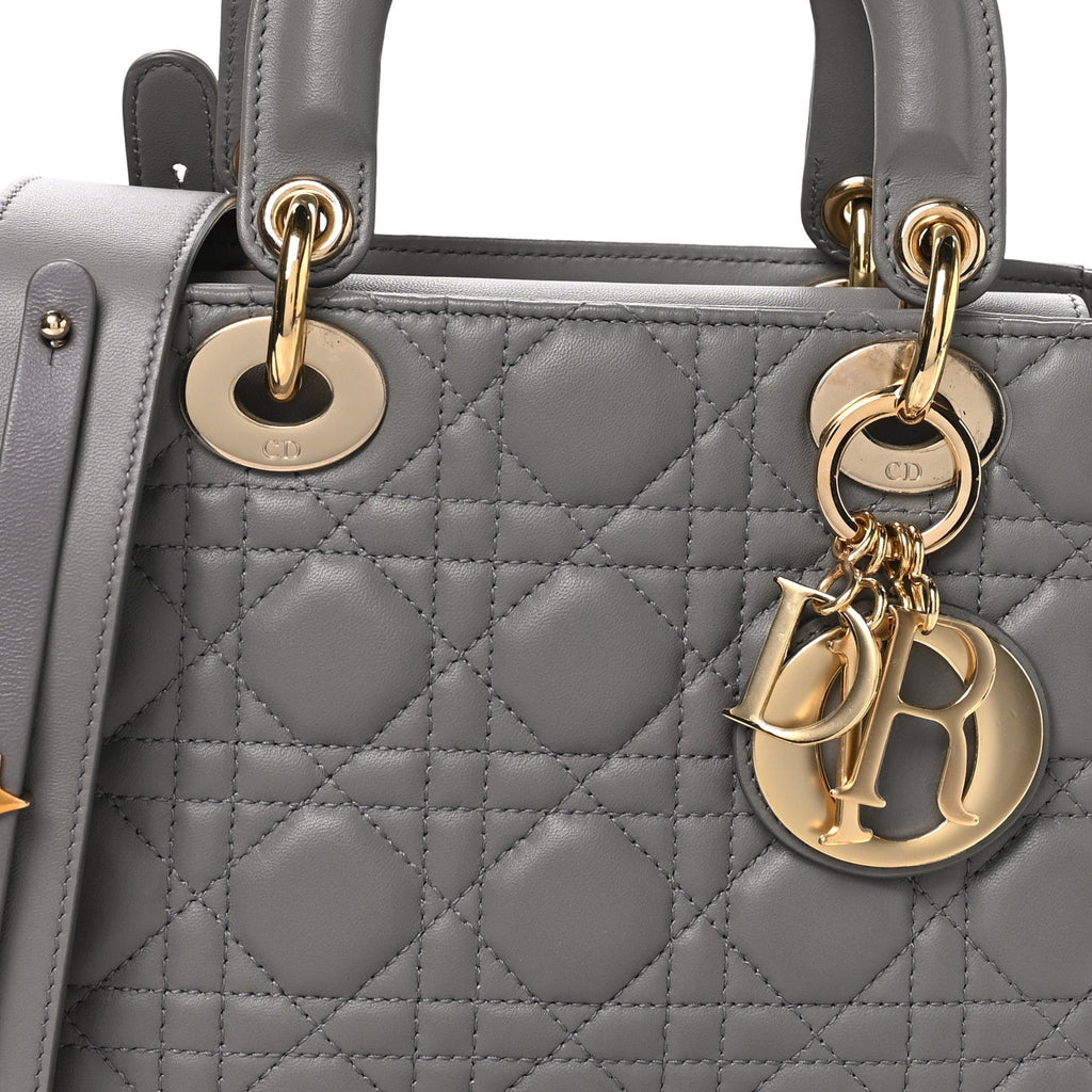 Lambskin Cannage Small My ABCDior Lady Dior Grey wholesalehk.shop