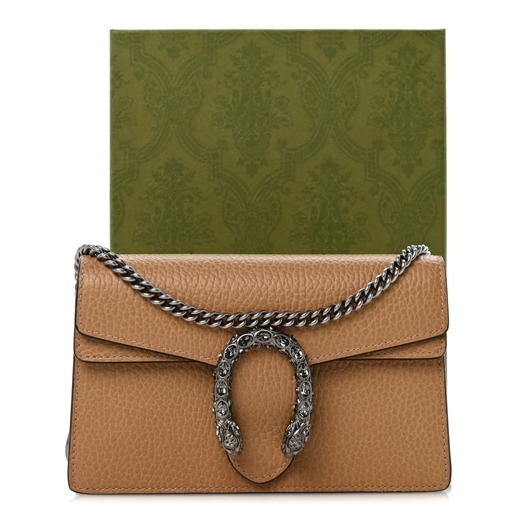 Dollar Calfskin Crystal Super Mini Dionysus Shoulder Bag Natural Tan Black Diamond wholesalehk.shop