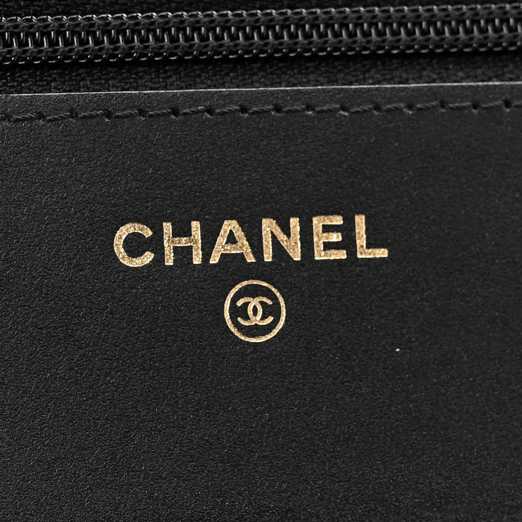 Caviar Chevron Quilted Boy Wallet On Chain WOC Black wholesalehk.shop
