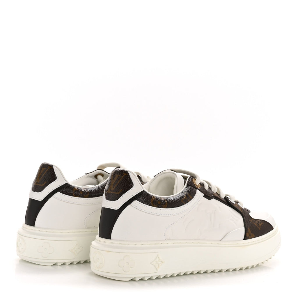 Calfskin Embossed Monogram Time Out Sneakers 39 White £¨ Direct shipment via from wholesalehk.shop
