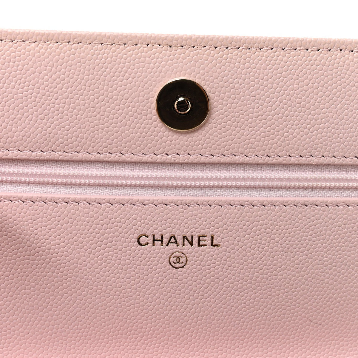 Caviar Quilted Crystal CC Wallet On Chain WOC Light Pink wholesalehk.shop
