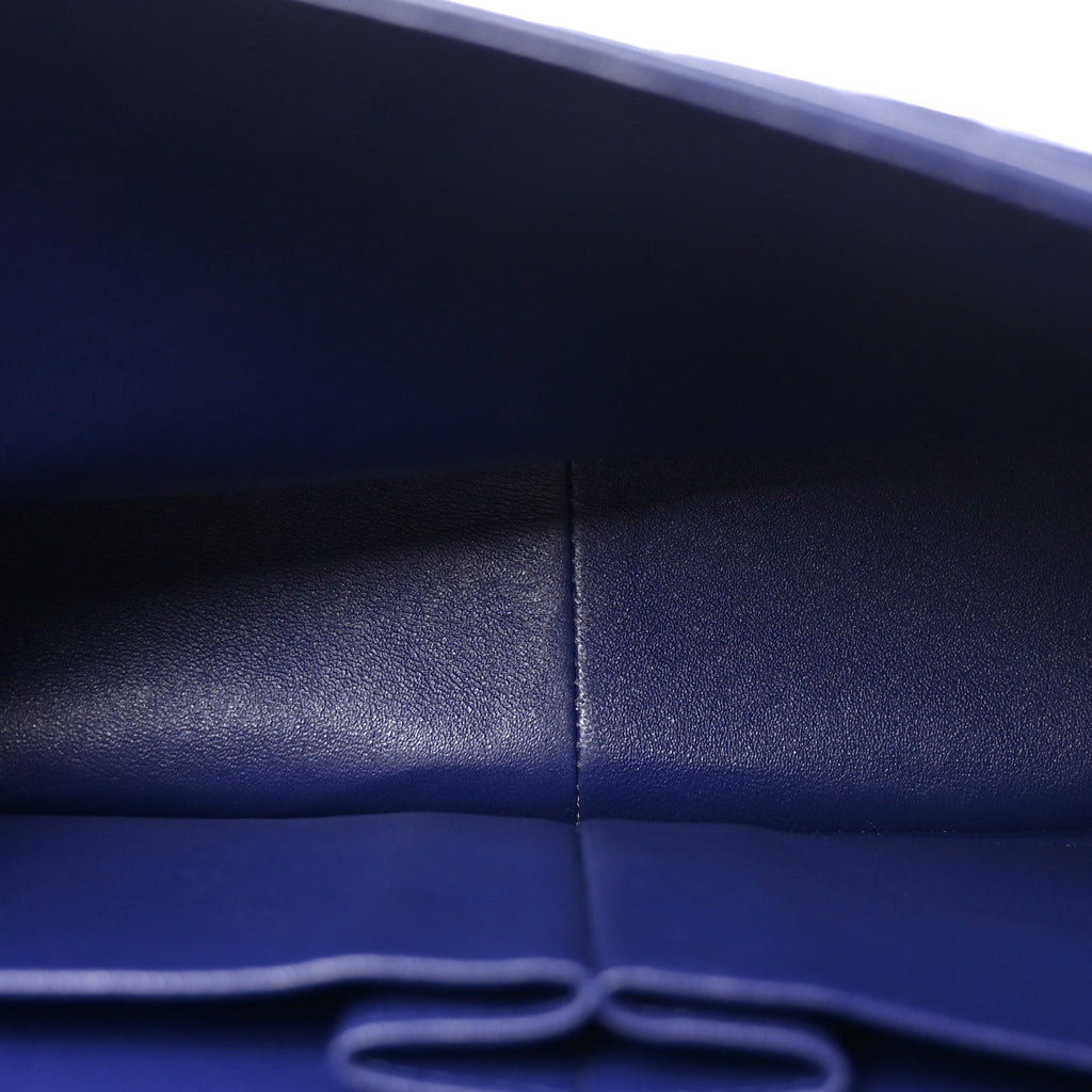 Lambskin Chevron Quilted Jumbo Double Flap Navy Blue wholesalehk.shop