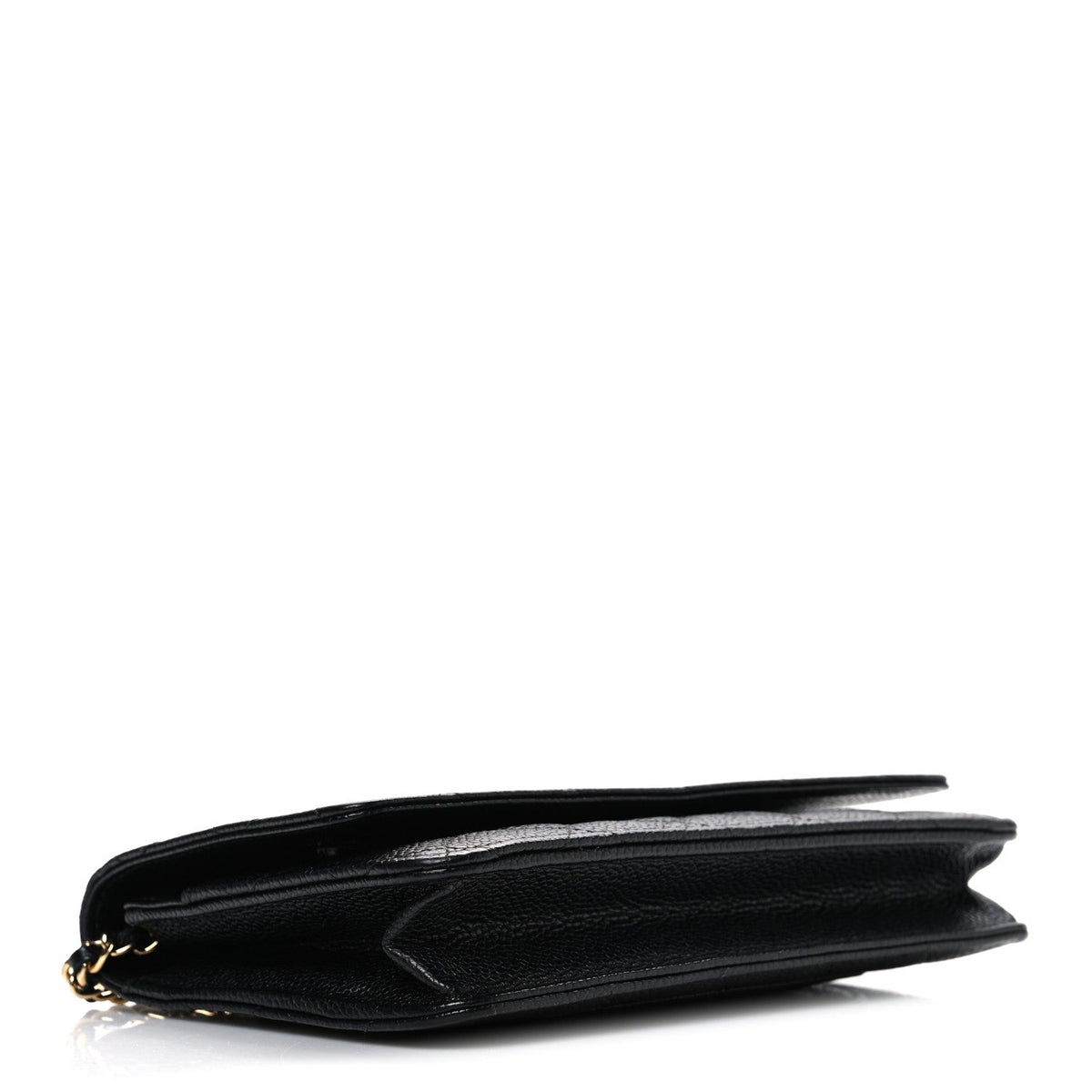 Caviar Quilted Wallet on Chain WOC Black wholesalehk.shop