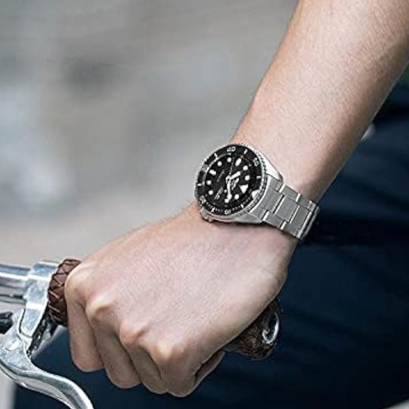 Seiko 5 Sports Automatic Day Date Black Dial Silver Steel Strap Watch for Men - SRPD55K1 wholesalehk.shop