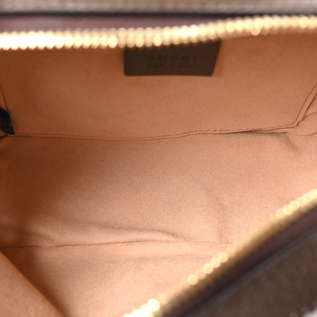 GG Supreme Monogram Mini Ophidia Top Handle Shoulder Bag Brown wholesalehk.shop
